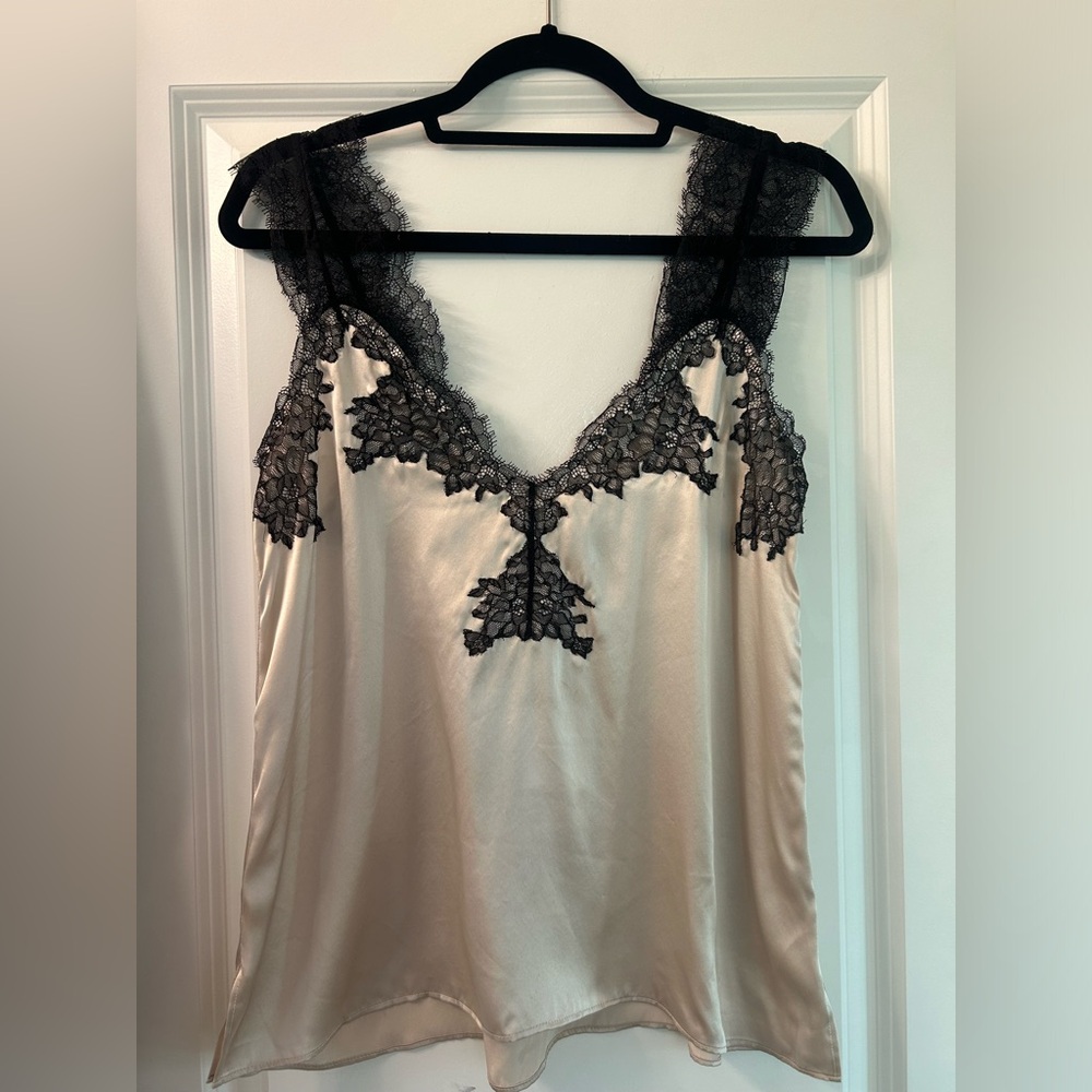 Revolve Cami NYC silk and lace tank